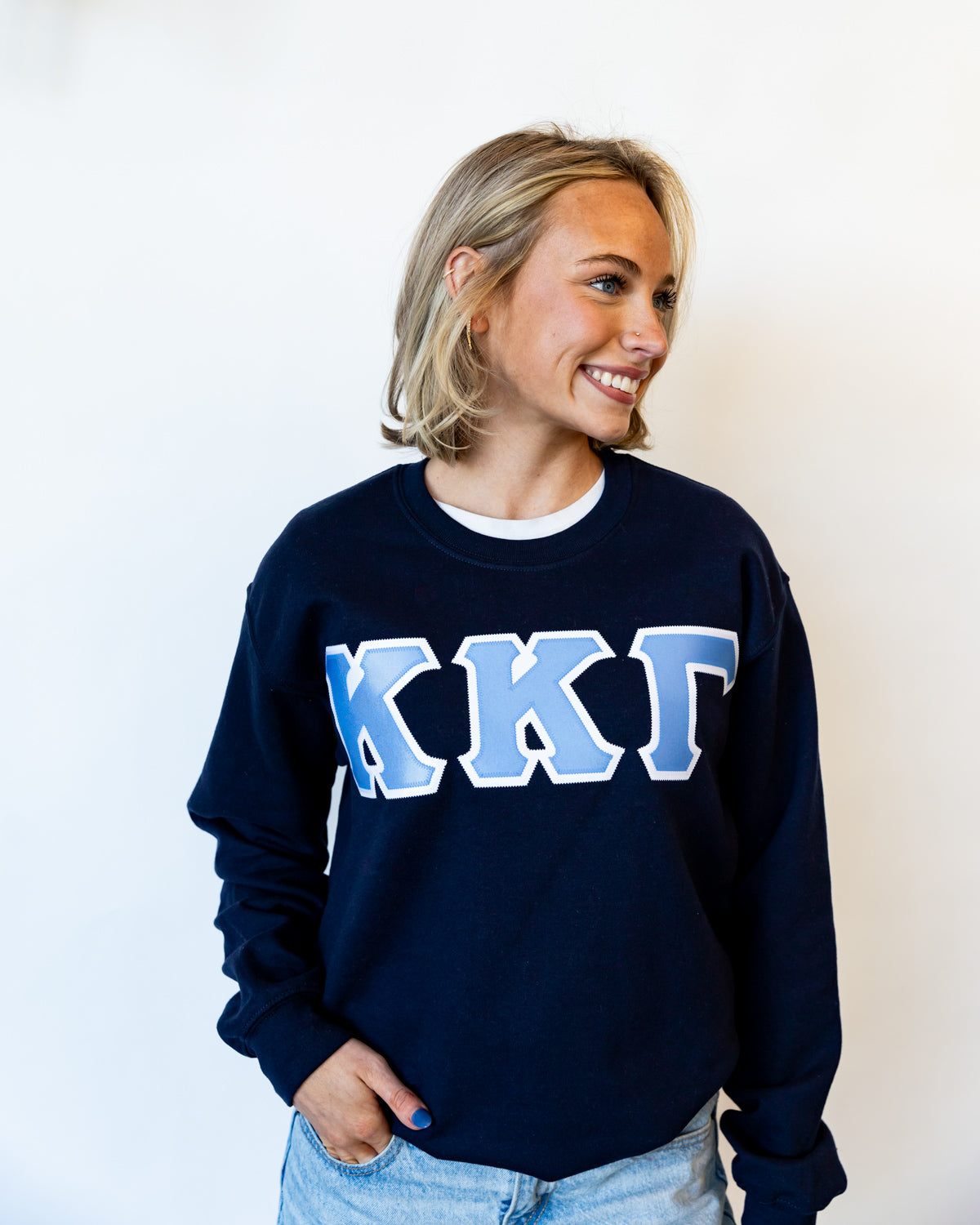 Kappa Kappa Gamma Navy Letter Crewneck