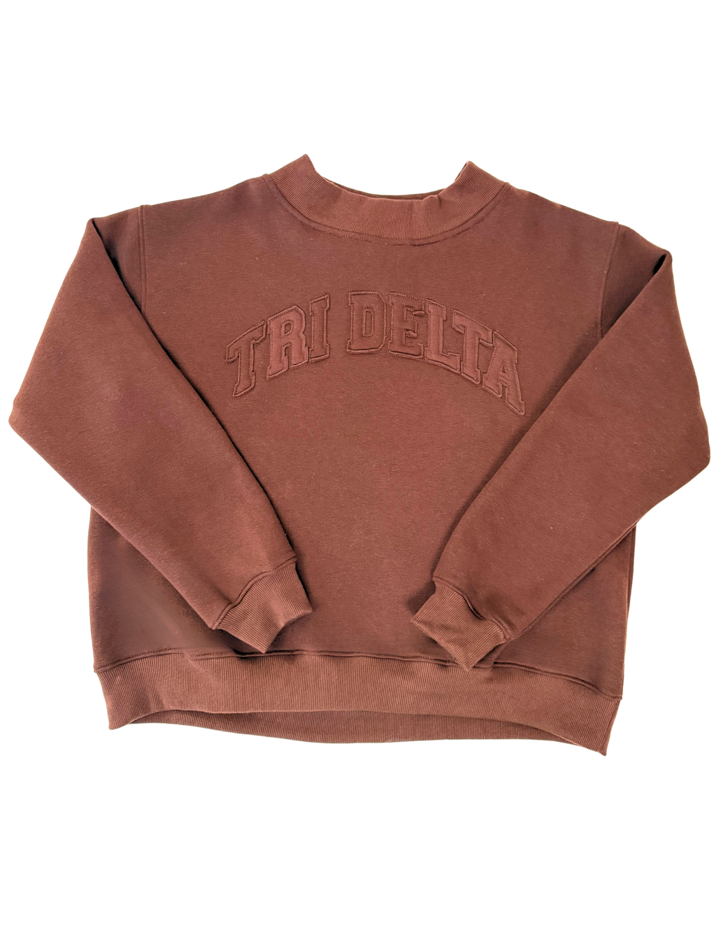 Delta Delta Delta Brown Mockneck