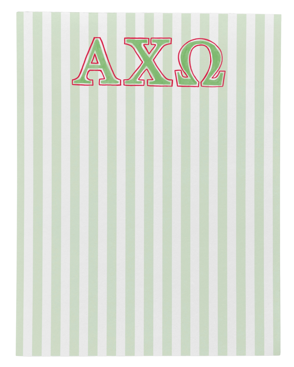 Alpha Chi Omega Striped Notepad