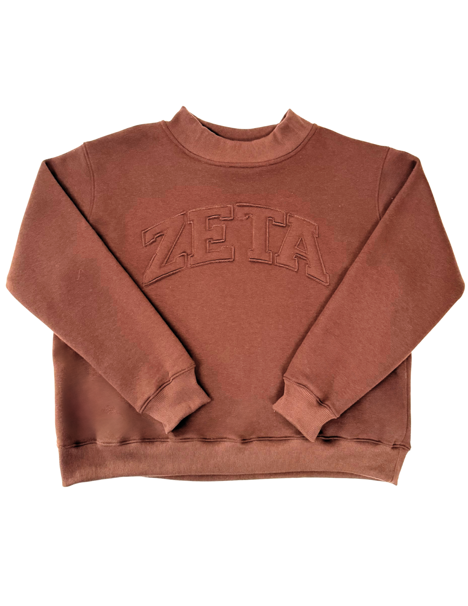 Zeta Tau Alpha Brown Mockneck
