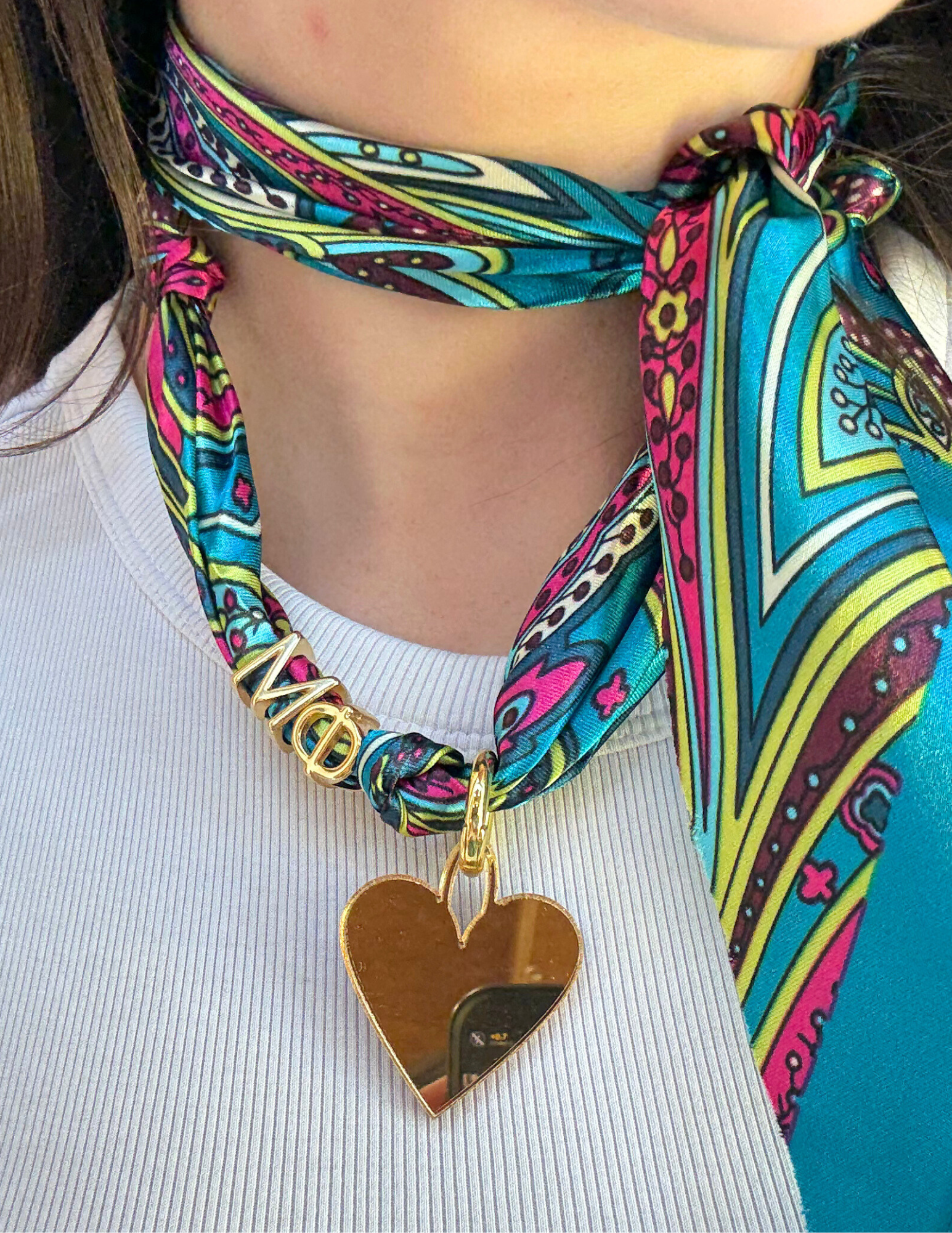 Phi Mu Letter Heart Scarf