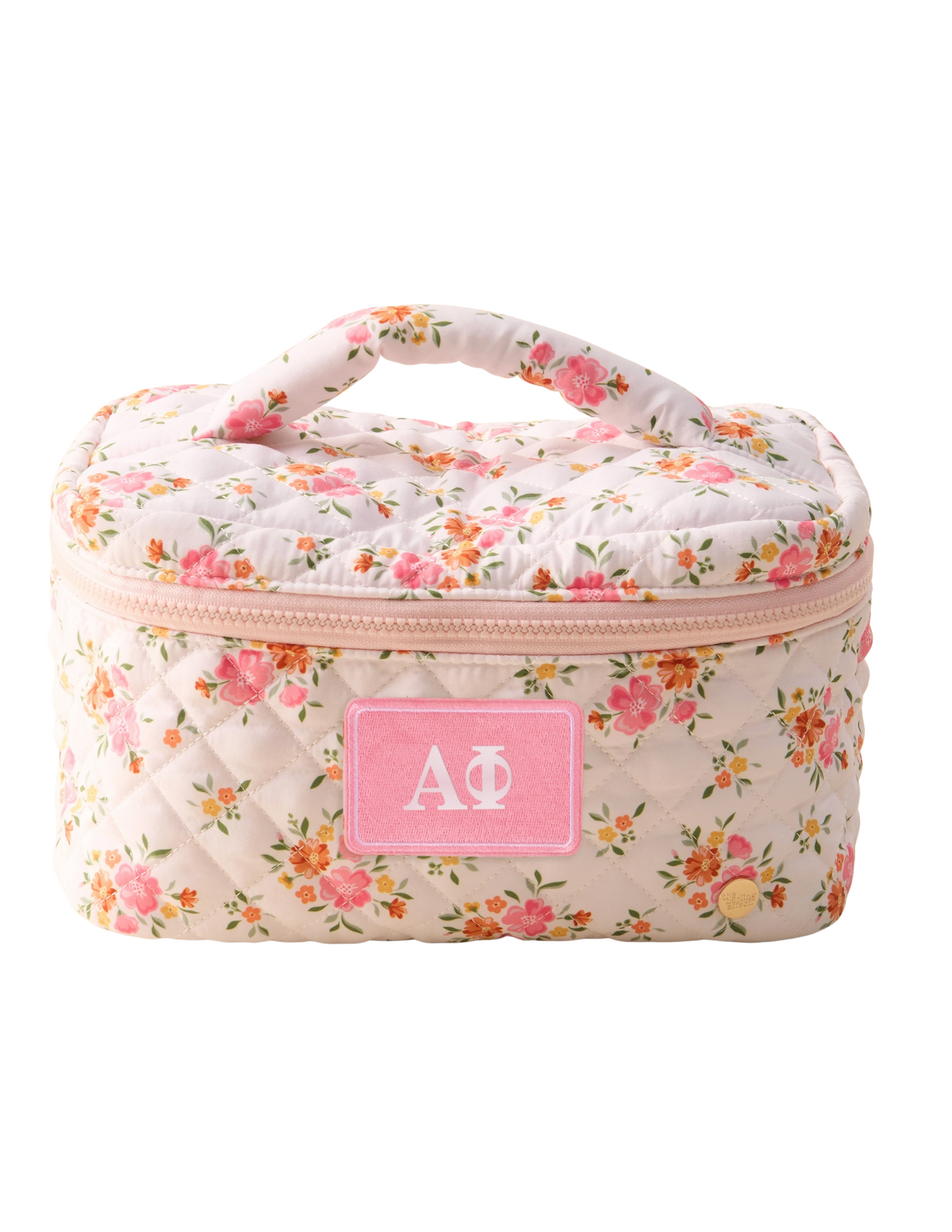 Alpha Phi Floral Cosmetic Bag