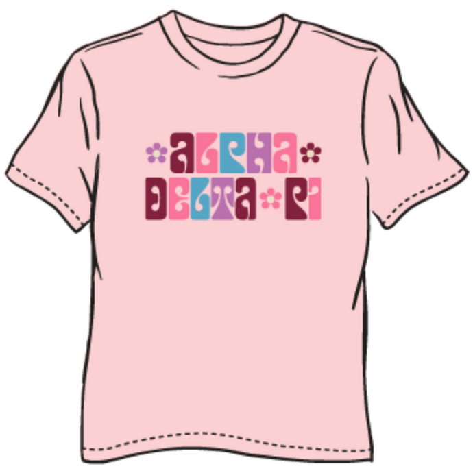 Alpha Delta Pi Groovy Flowers T-Shirt