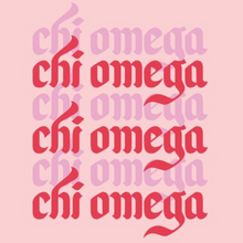 Load image into Gallery viewer, Chi Omega Gothic Letters T-Shirt