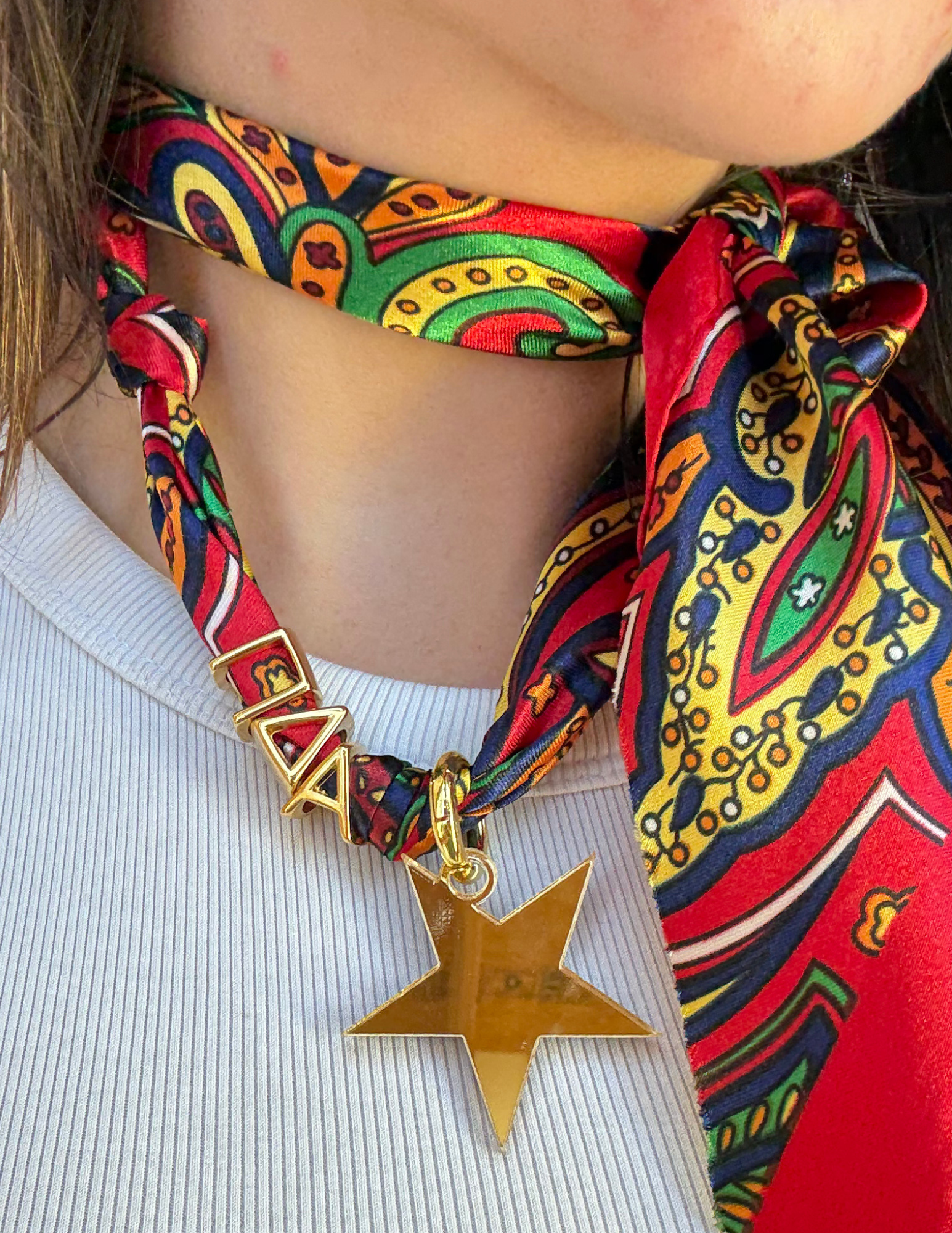 Alpha Delta Pi Letter Star Scarf