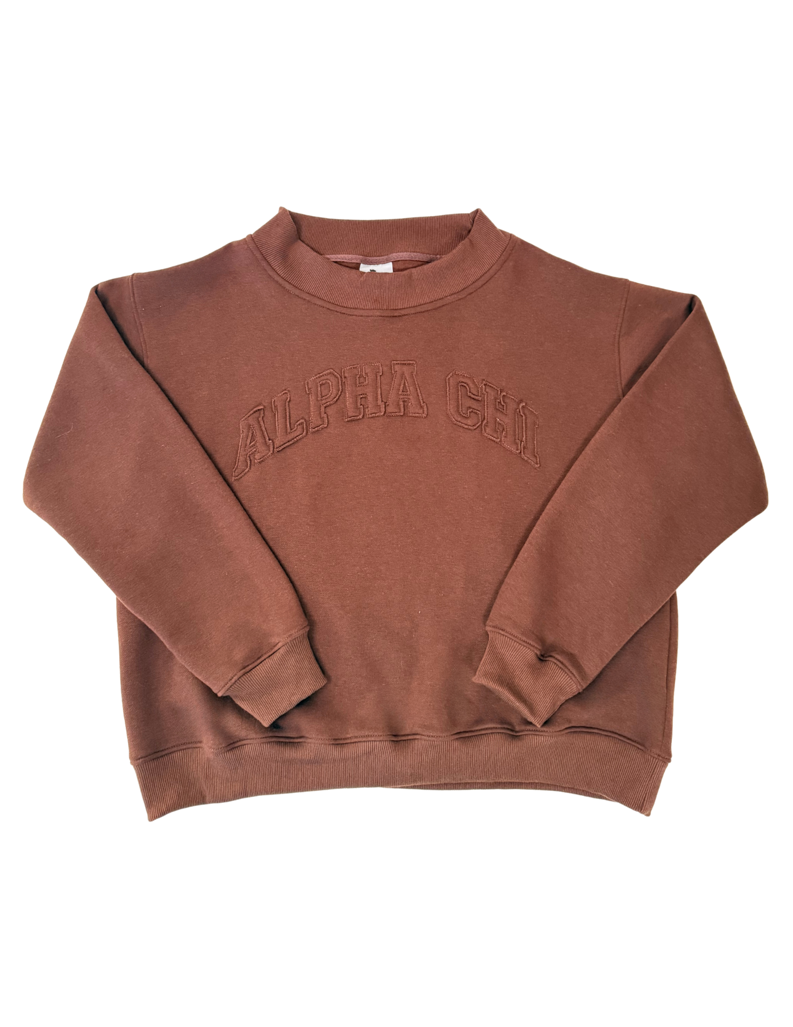 Alpha Chi Omega Brown Mockneck