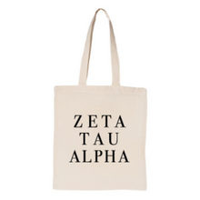 Load image into Gallery viewer, Zeta Tau Alpha Canvas Tote 2023