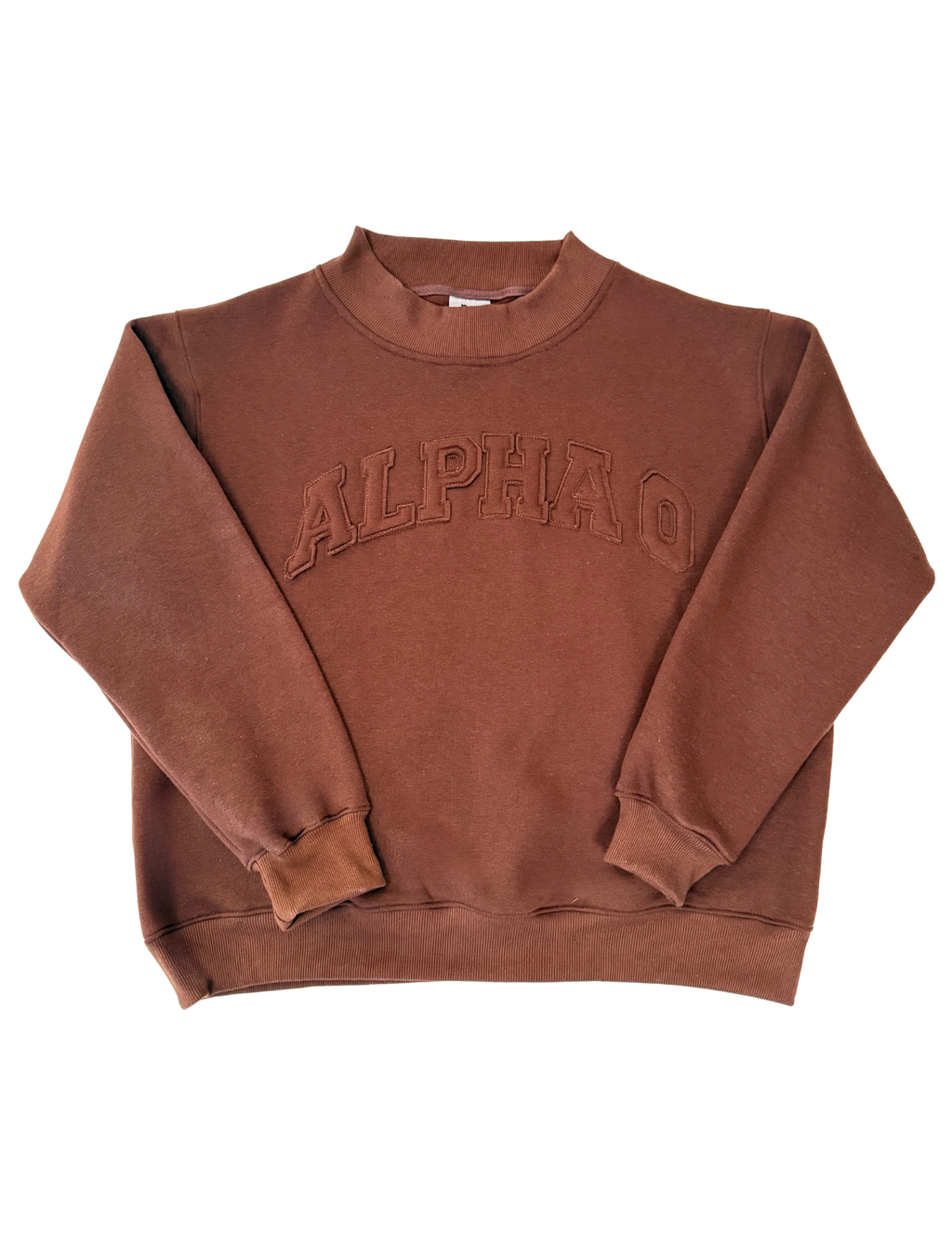 Alpha Omicron Pi Brown Mockneck