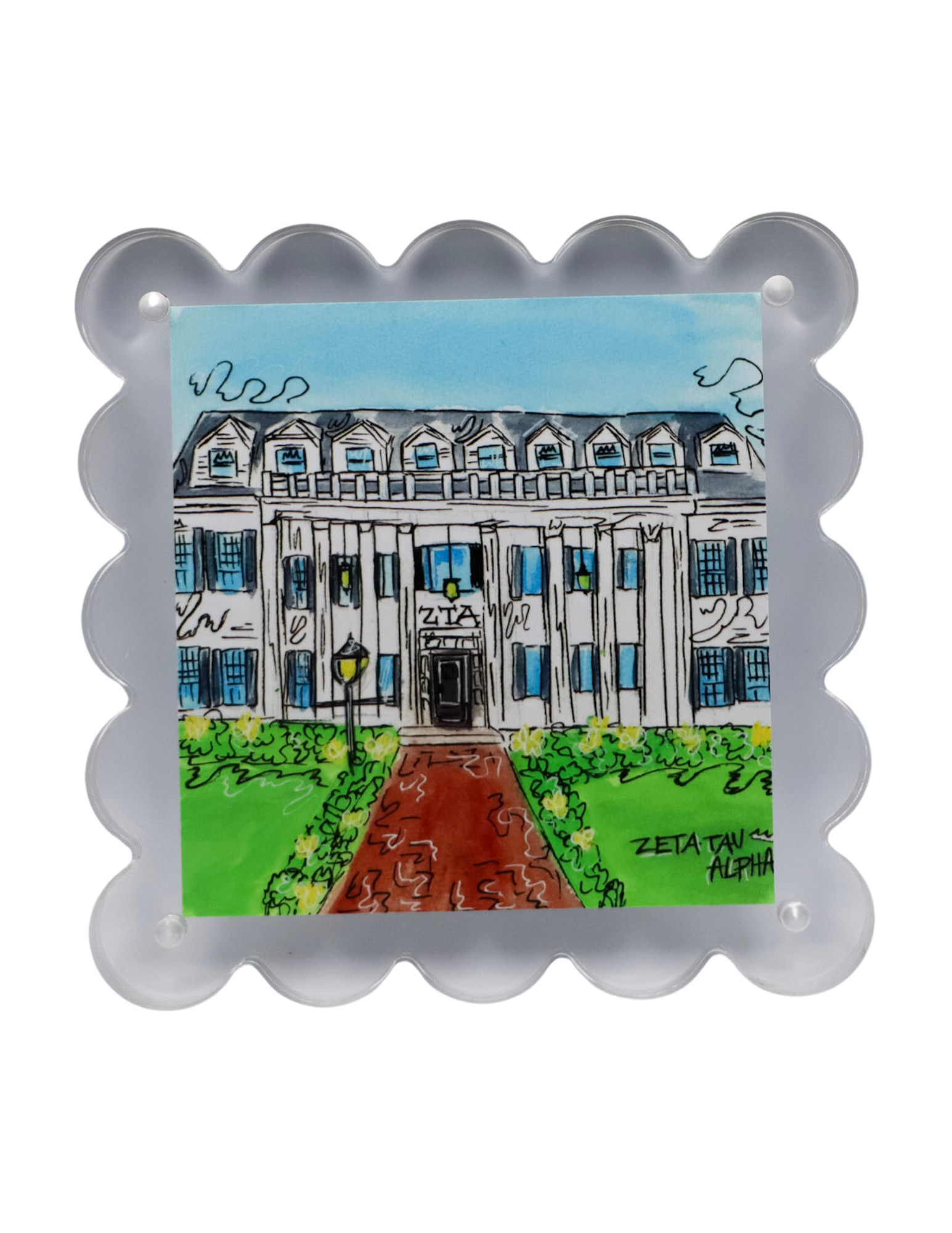 Zeta Tau Alpha Arkansas House Print and Frame