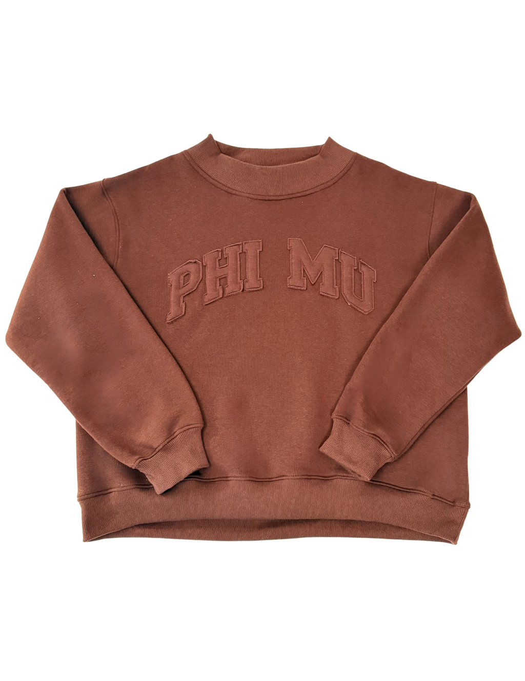 Phi Mu Brown Mockneck