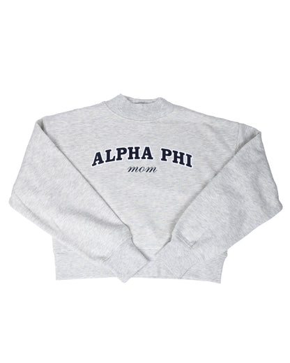 Alpha Phi Mom Cropped Mockneck