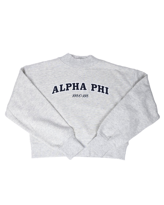 Alpha Phi Mom Cropped Mockneck