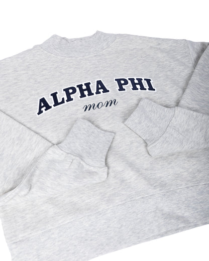 Alpha Phi Mom Cropped Mockneck