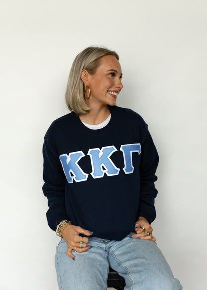 Kappa Kappa Gamma Navy Letter Crewneck