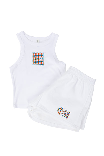 Phi Mu Gingham Greek Tank
