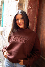 Alpha Omicron Pi Brown Mockneck