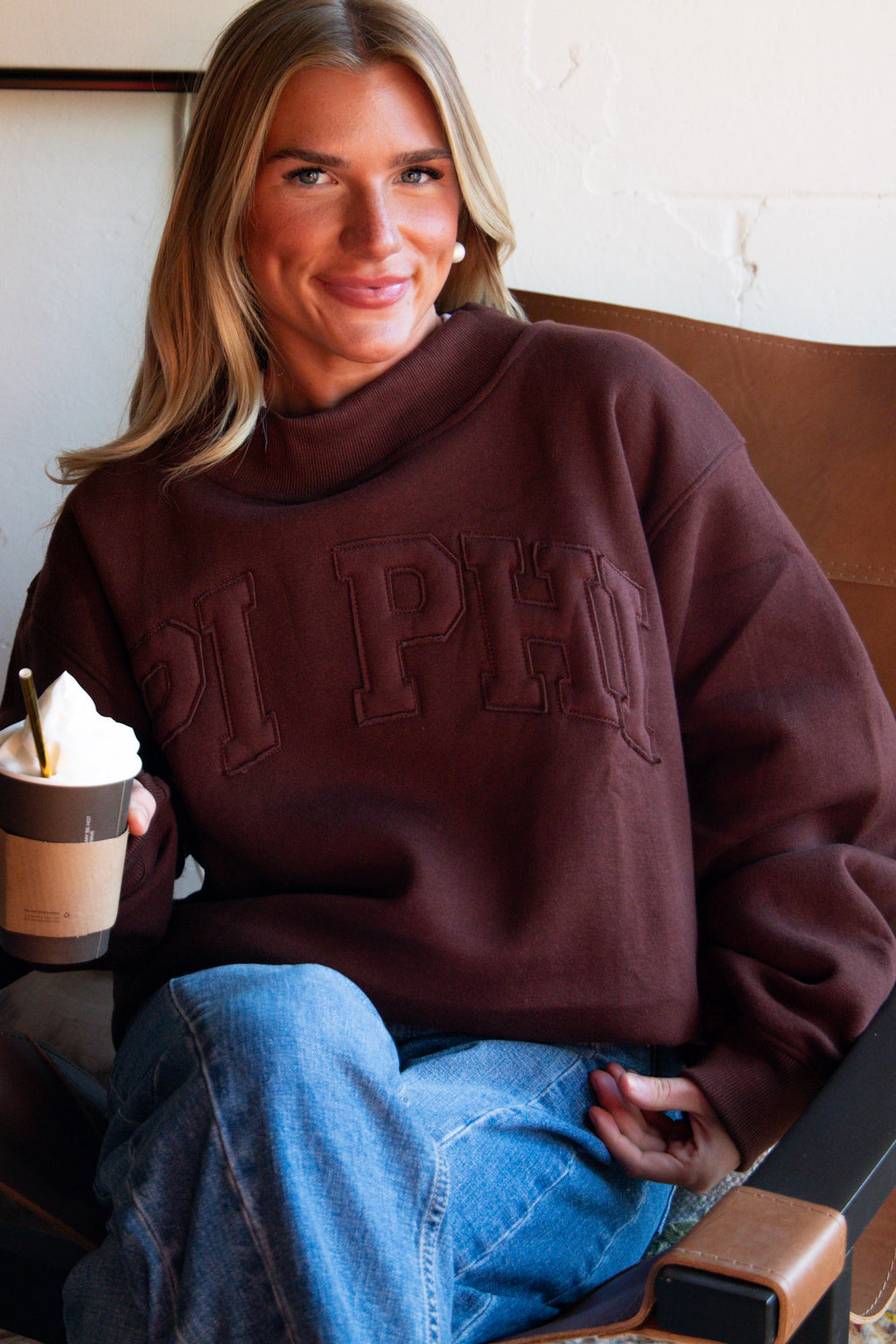 Pi Beta Phi Brown Mockneck