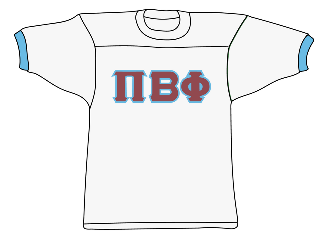 Pi Beta Phi Letter Jersey Blue Ringer