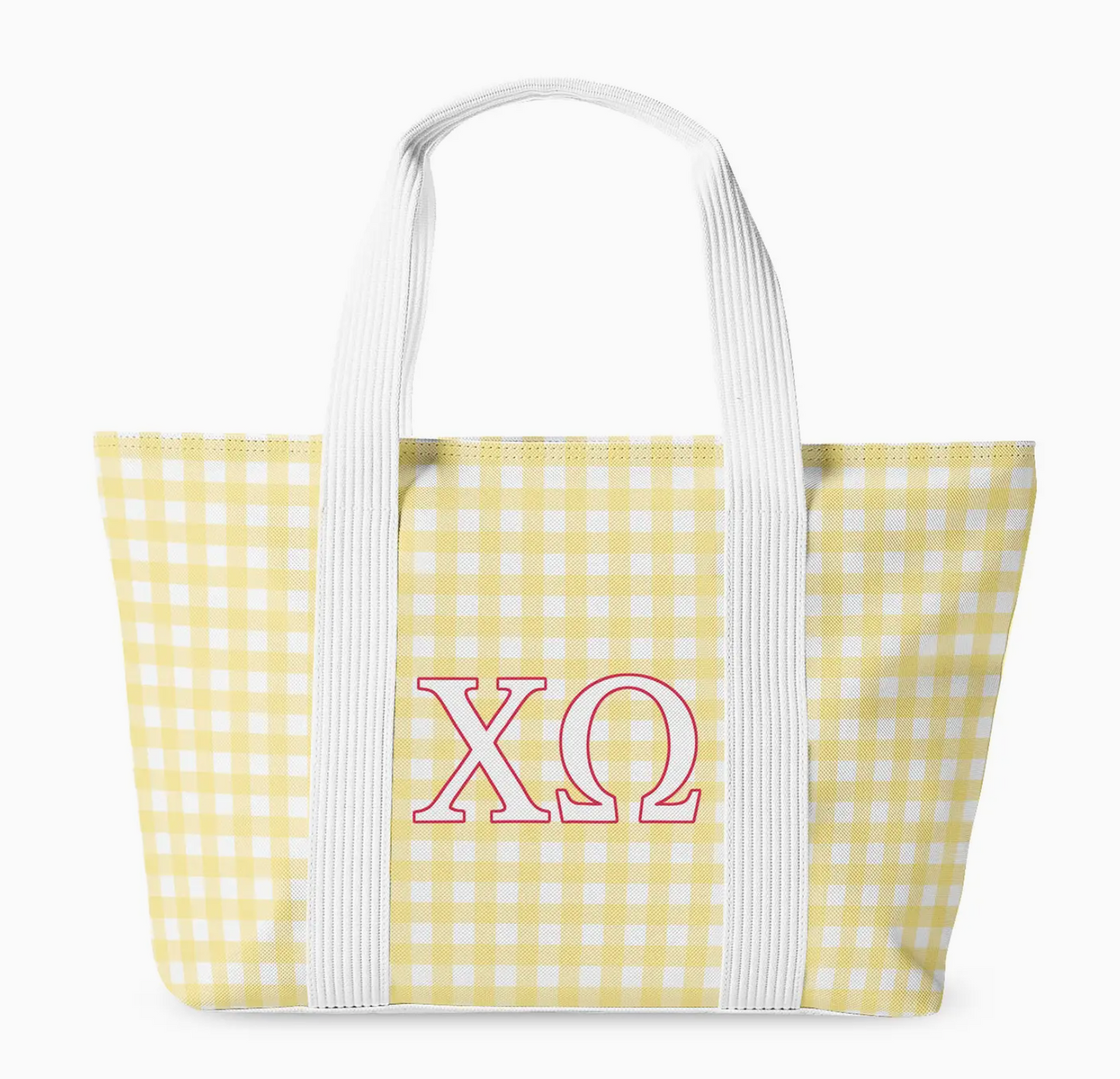 Chi Omega Gingham Tote