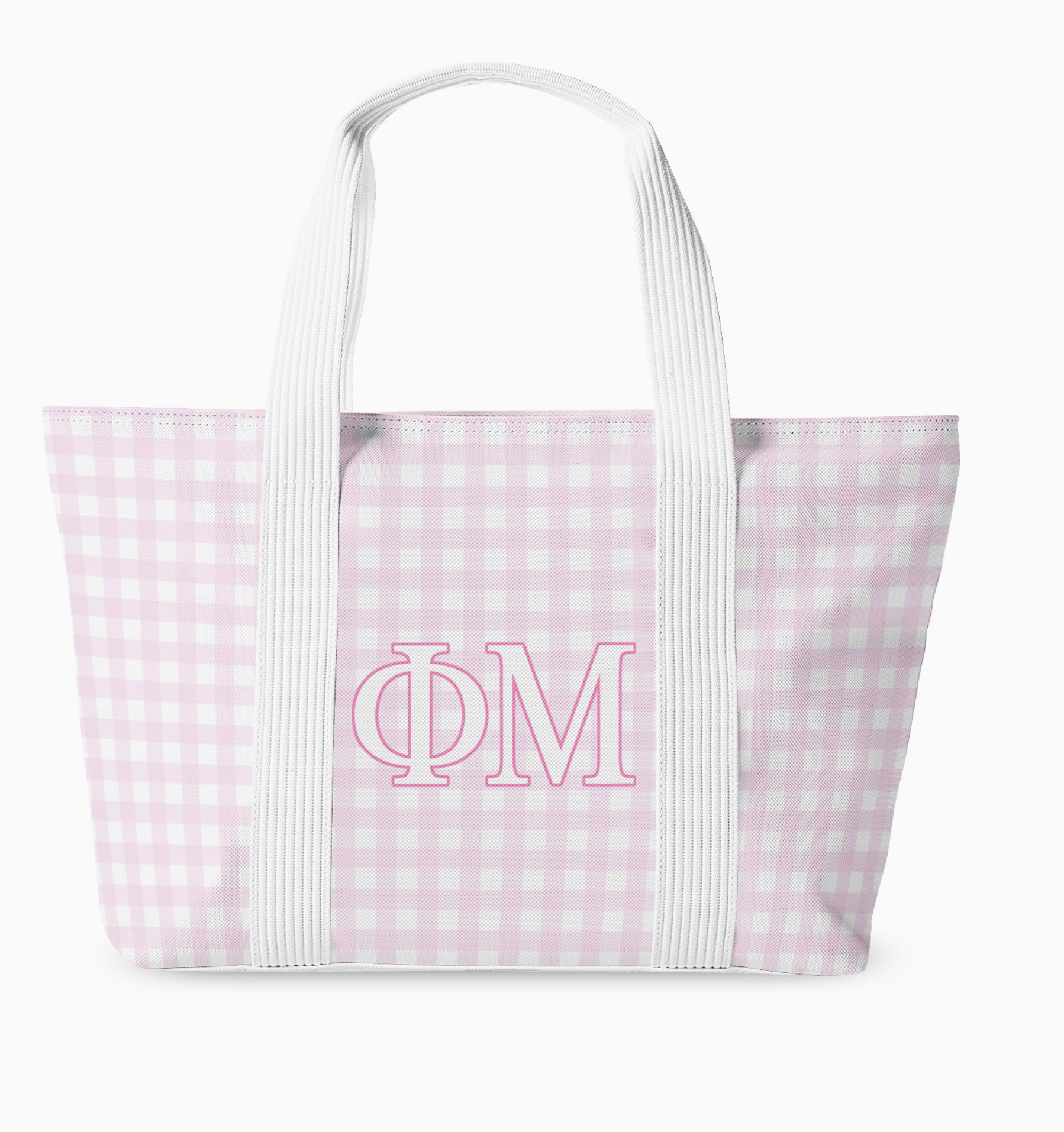 Phi Mu Gingham Tote