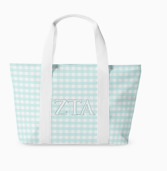 Zeta Tau Alpha Gingham Tote
