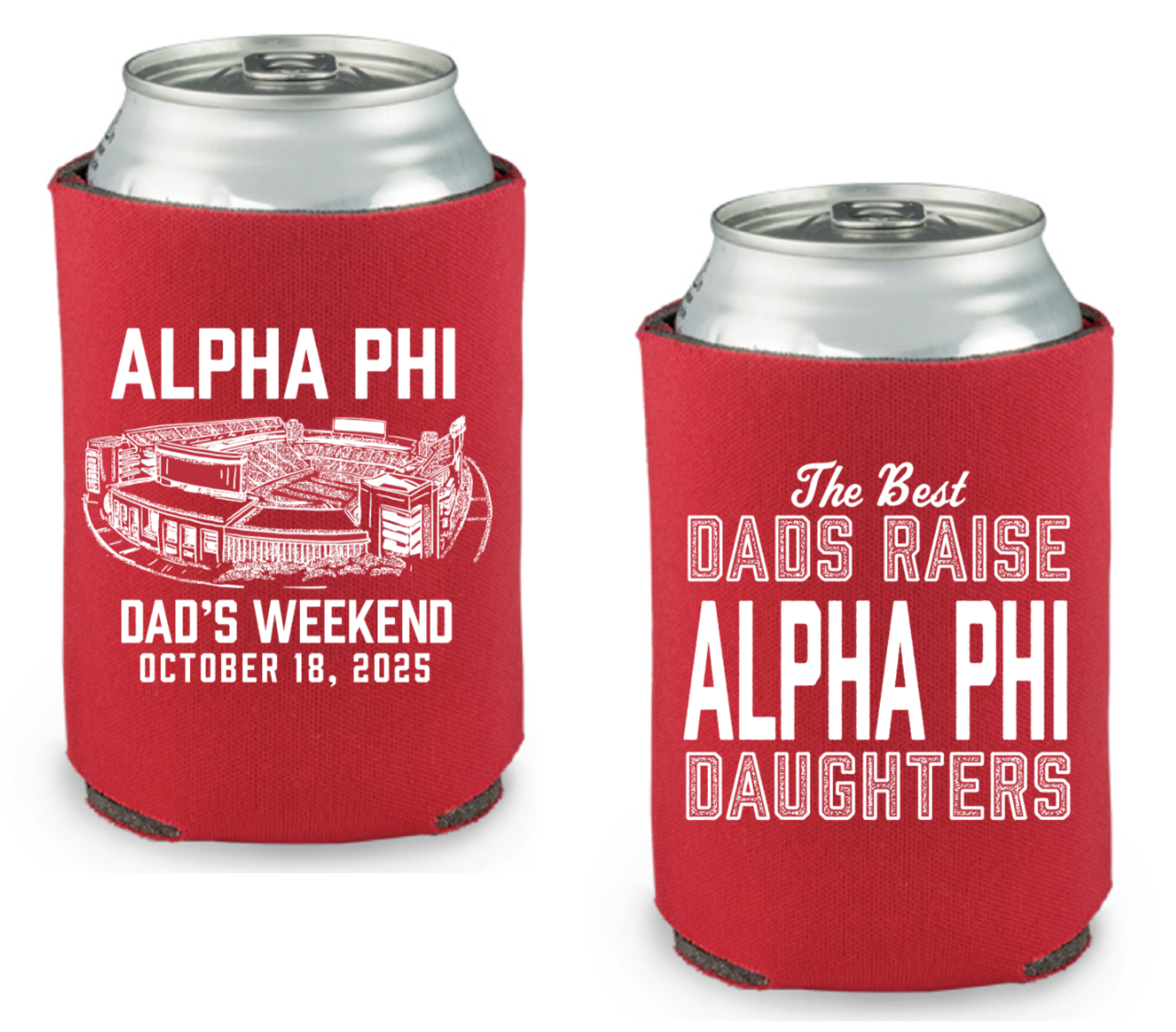 Alpha Phi Arkansas Dad's Weeknd 2025 Koozie