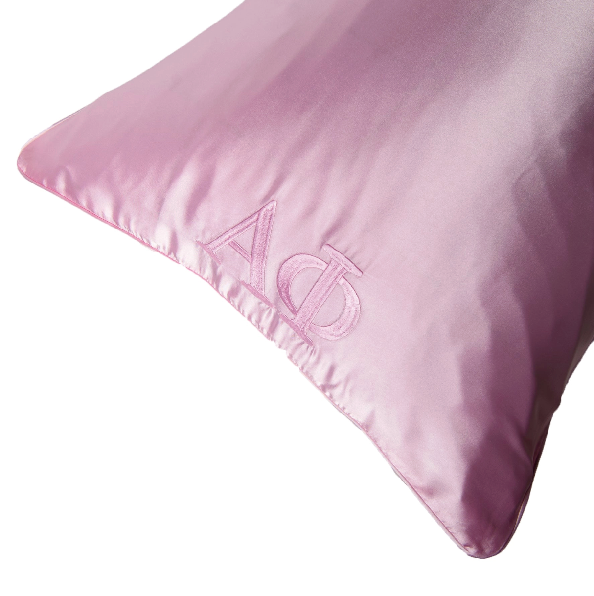 Alpha Phi Embroidered Silk Pillow Case