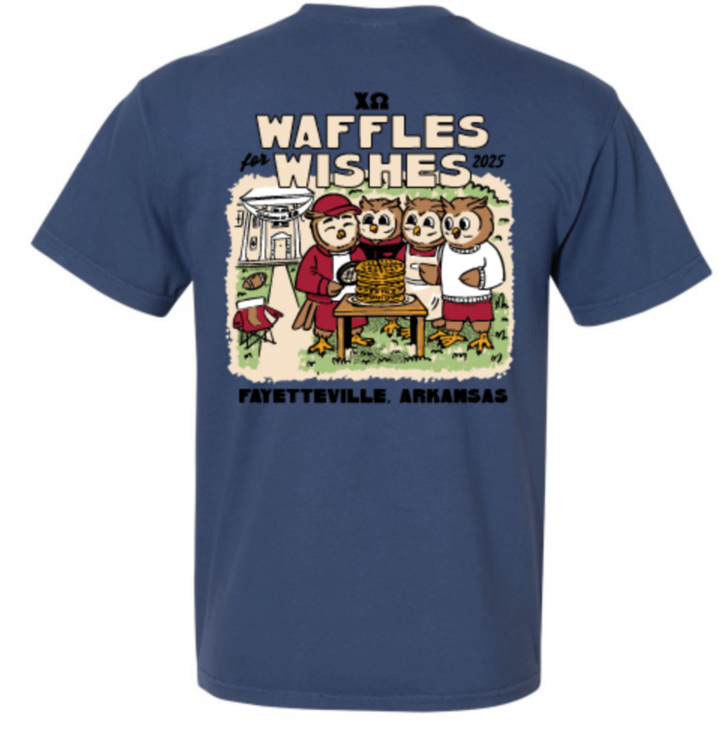 Chi Omega Waffles for Wishes 2025 T-Shirt