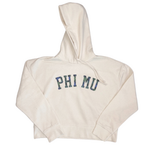 Load image into Gallery viewer, Phi Mu Winter Letter Cropped Hoodie