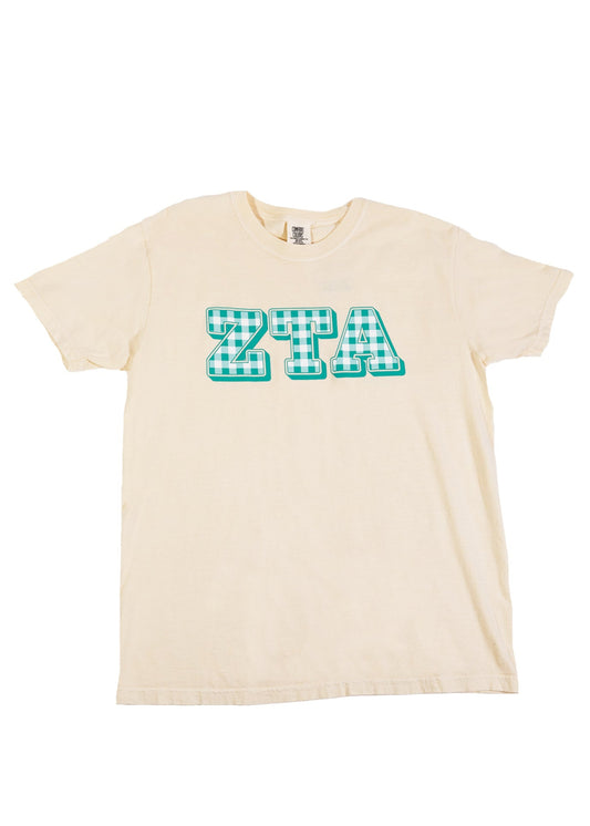 Zeta Tau Alpha Checkered T-shirt