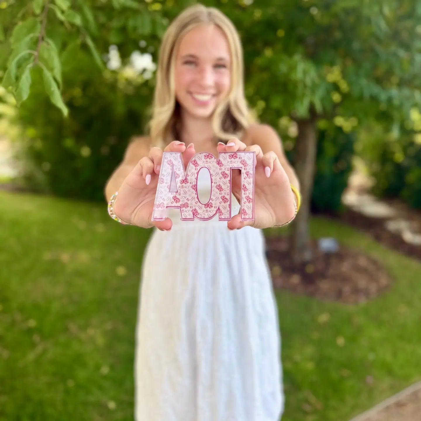 Alpha Omicron Pi Acrylic Shelfie