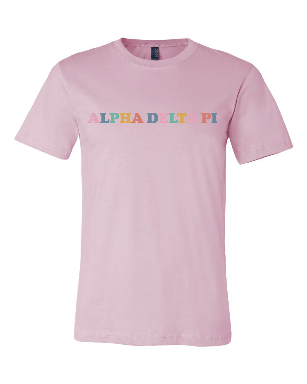 Alpha Delta Pi Multi Color Letters T-Shirt