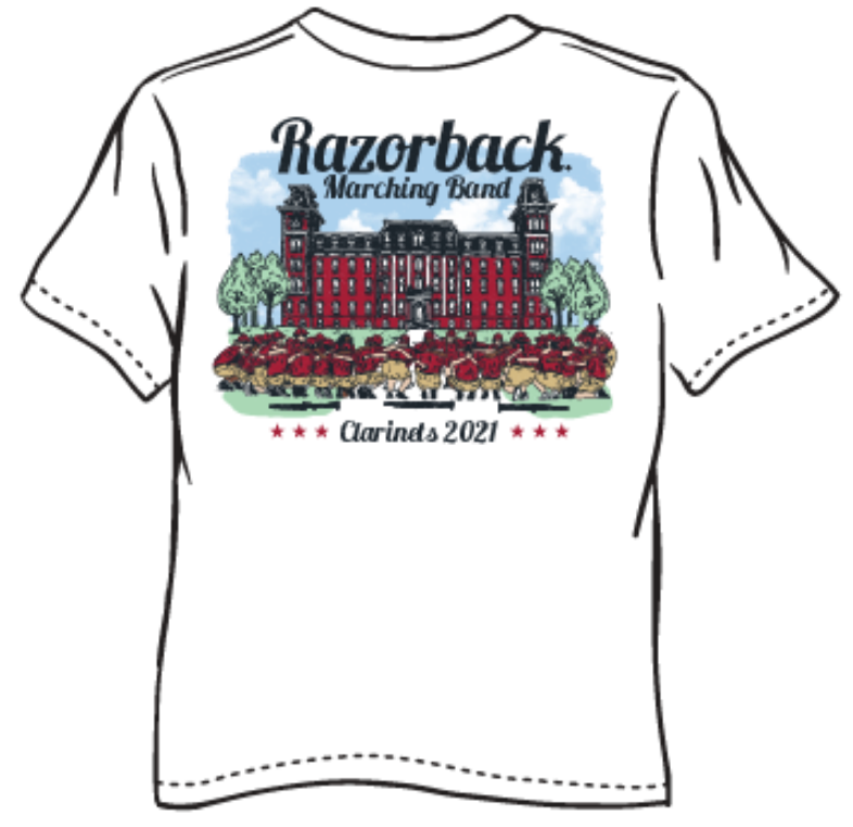 Razorback Marching Band Clarinets 2021 T-Shirt