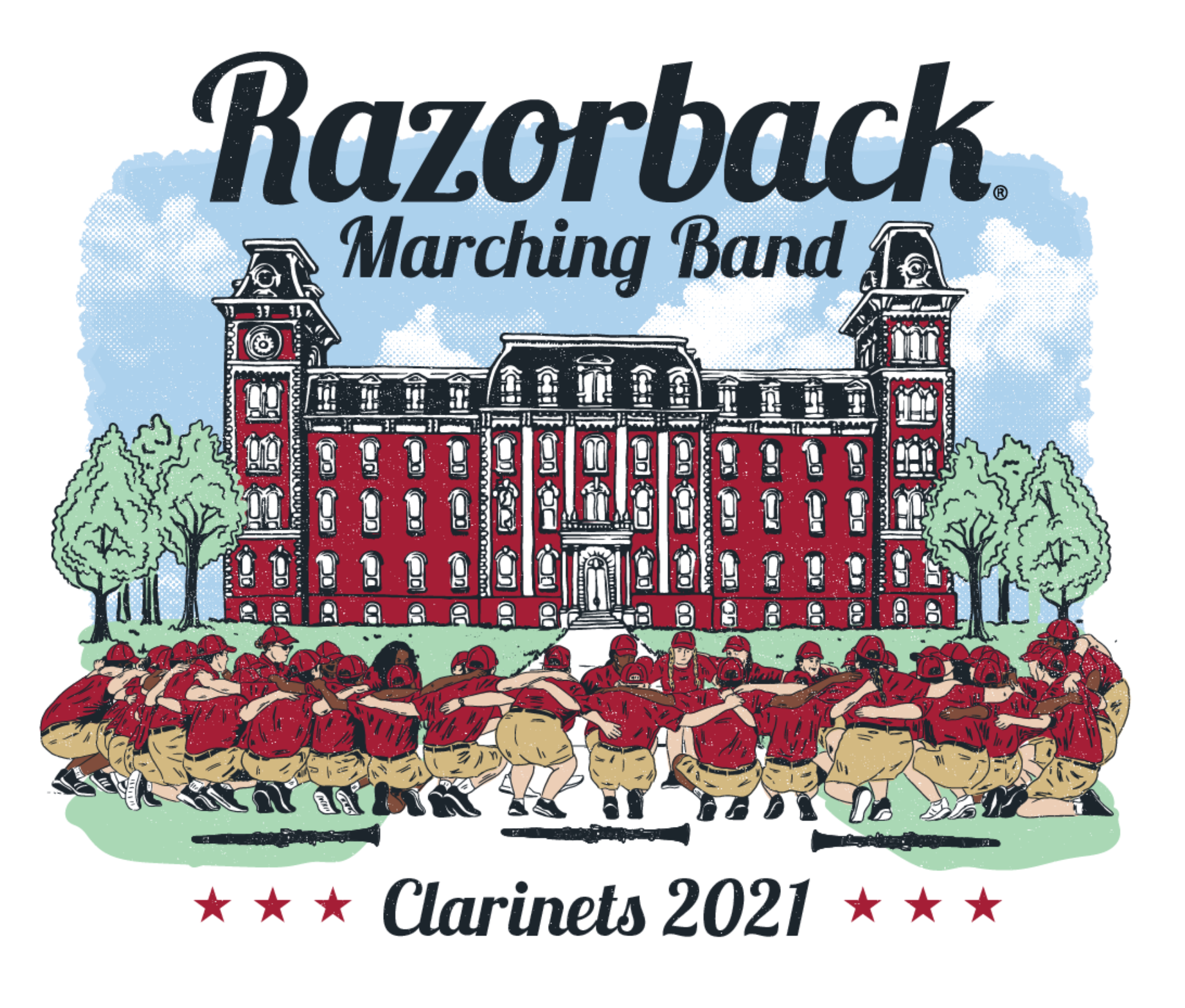 Razorback Marching Band Clarinets 2021 T-Shirt